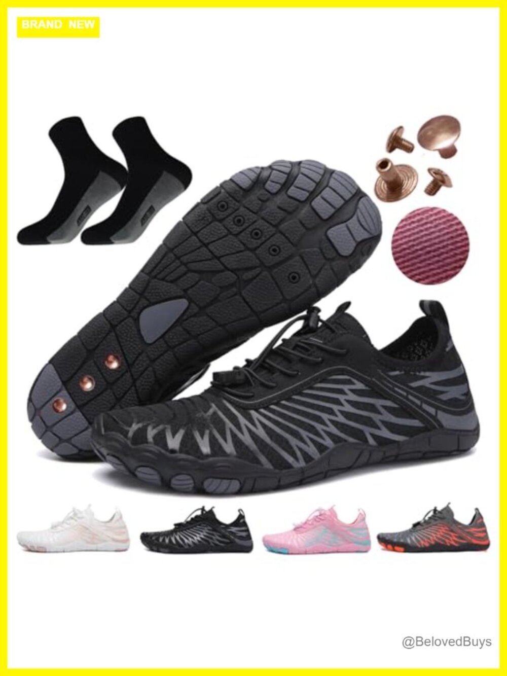Barefoot Grounding Shoes PRO Pure Copper Screws Metal Insole 2 Pairs Socks